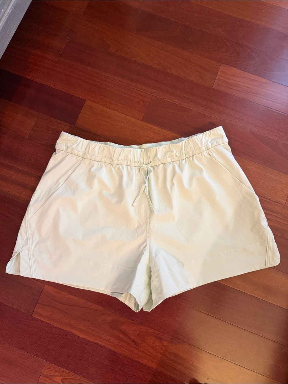 lululemon athletica Light Cream Elastic Waist Athletic Shorts